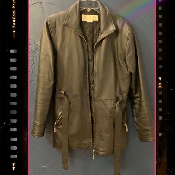 🎁 Black Leather Jacket   - Picture 1 of 4
